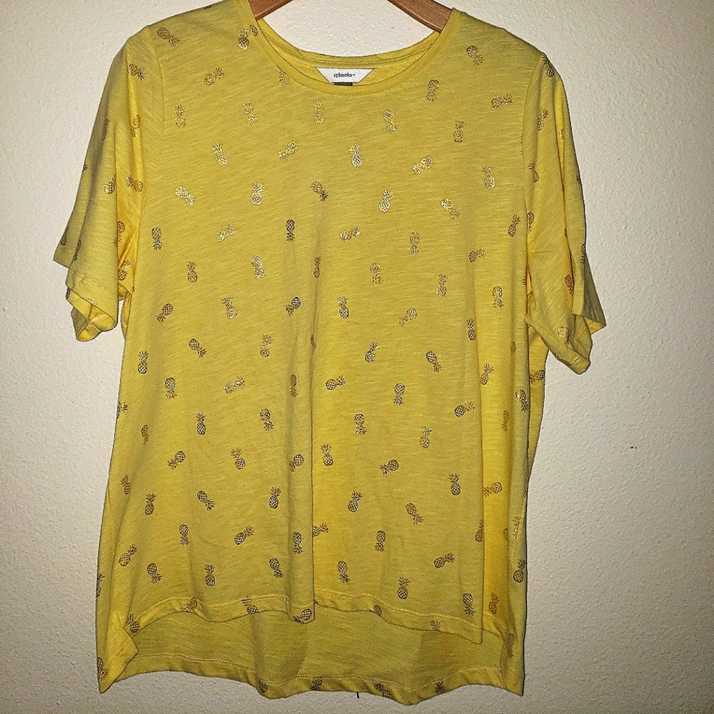 Yellow with gold foil pineapple casual